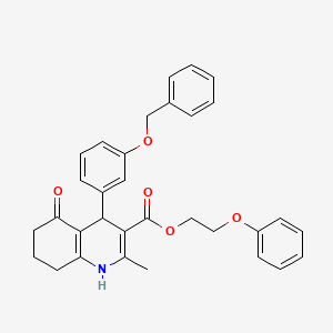 molecular formula C32H31NO5 B5168435 2-phenoxyethyl 4-[3-(benzyloxy)phenyl]-2-methyl-5-oxo-1,4,5,6,7,8-hexahydro-3-quinolinecarboxylate 
