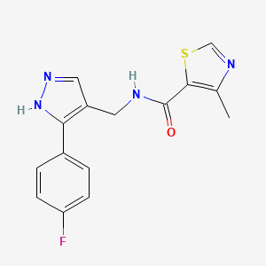 N-{[3-(4-fluorophenyl)-1H-pyrazol-4-yl]methyl}-4-methyl-1,3-thiazole-5-carboxamide