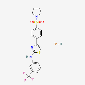 molecular formula C20H19BrF3N3O2S2 B5168448 4-[4-(1-pyrrolidinylsulfonyl)phenyl]-N-[3-(trifluoromethyl)phenyl]-1,3-thiazol-2-amine hydrobromide 