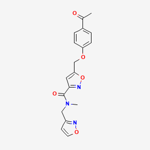 molecular formula C18H17N3O5 B5168468 5-[(4-acetylphenoxy)methyl]-N-(3-isoxazolylmethyl)-N-methyl-3-isoxazolecarboxamide 