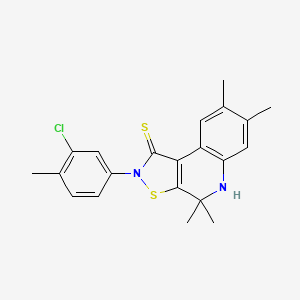 molecular formula C21H21ClN2S2 B5168507 2-(3-chloro-4-methylphenyl)-4,4,7,8-tetramethyl-4,5-dihydroisothiazolo[5,4-c]quinoline-1(2H)-thione 