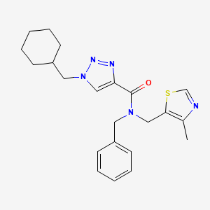 molecular formula C22H27N5OS B5168523 N-benzyl-1-(cyclohexylmethyl)-N-[(4-methyl-1,3-thiazol-5-yl)methyl]-1H-1,2,3-triazole-4-carboxamide 