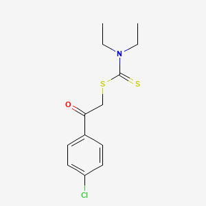 molecular formula C13H16ClNOS2 B5168527 2-(4-chlorophenyl)-2-oxoethyl diethyldithiocarbamate 