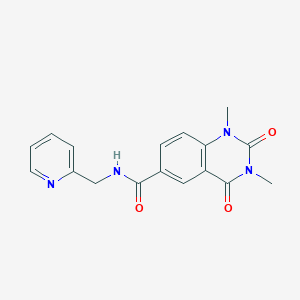 1,3-dimethyl-2,4-dioxo-N-(2-pyridinylmethyl)-1,2,3,4-tetrahydro-6-quinazolinecarboxamide