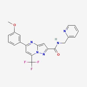 molecular formula C21H16F3N5O2 B5168599 5-(3-methoxyphenyl)-N-(2-pyridinylmethyl)-7-(trifluoromethyl)pyrazolo[1,5-a]pyrimidine-2-carboxamide 