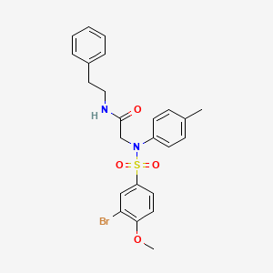 molecular formula C24H25BrN2O4S B5168606 N~2~-[(3-bromo-4-methoxyphenyl)sulfonyl]-N~2~-(4-methylphenyl)-N~1~-(2-phenylethyl)glycinamide 