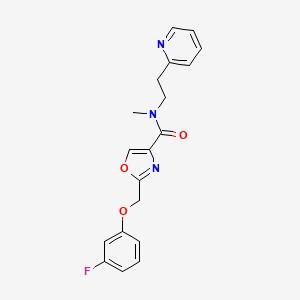 2-[(3-fluorophenoxy)methyl]-N-methyl-N-[2-(2-pyridinyl)ethyl]-1,3-oxazole-4-carboxamide