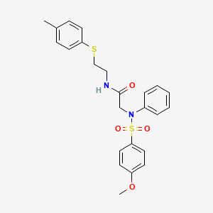 molecular formula C24H26N2O4S2 B5168617 N~2~-[(4-methoxyphenyl)sulfonyl]-N~1~-{2-[(4-methylphenyl)thio]ethyl}-N~2~-phenylglycinamide 