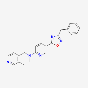 molecular formula C22H21N5O B5168621 5-(3-benzyl-1,2,4-oxadiazol-5-yl)-N-methyl-N-[(3-methyl-4-pyridinyl)methyl]-2-pyridinamine 
