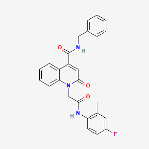molecular formula C26H22FN3O3 B5168645 N-benzyl-1-{2-[(4-fluoro-2-methylphenyl)amino]-2-oxoethyl}-2-oxo-1,2-dihydro-4-quinolinecarboxamide 