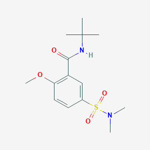 molecular formula C14H22N2O4S B5168679 N-(tert-butyl)-5-[(dimethylamino)sulfonyl]-2-methoxybenzamide 