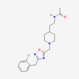 molecular formula C19H25ClN4O2 B5168715 N-[2-(1-{[3-(2-chlorobenzyl)-1,2,4-oxadiazol-5-yl]methyl}-4-piperidinyl)ethyl]acetamide 