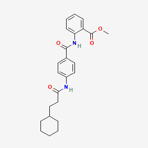 molecular formula C24H28N2O4 B5168727 methyl 2-({4-[(3-cyclohexylpropanoyl)amino]benzoyl}amino)benzoate 