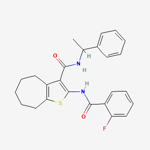 2-(2-FLUOROBENZAMIDO)-N-(1-PHENYLETHYL)-4H,5H,6H,7H,8H-CYCLOHEPTA[B]THIOPHENE-3-CARBOXAMIDE