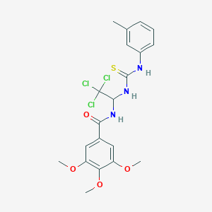 molecular formula C20H22Cl3N3O4S B5168752 3,4,5-trimethoxy-N-[2,2,2-trichloro-1-({[(3-methylphenyl)amino]carbonothioyl}amino)ethyl]benzamide 