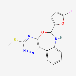 molecular formula C15H11IN4O2S B5168753 6-(5-iodo-2-furyl)-3-(methylthio)-6,7-dihydro[1,2,4]triazino[5,6-d][3,1]benzoxazepine 