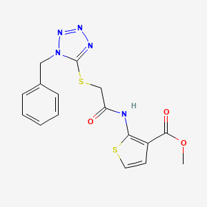 molecular formula C16H15N5O3S2 B5168761 methyl 2-({[(1-benzyl-1H-tetrazol-5-yl)thio]acetyl}amino)-3-thiophenecarboxylate 