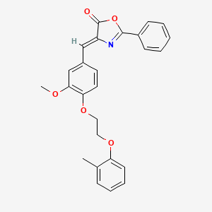 molecular formula C26H23NO5 B5168782 4-{3-methoxy-4-[2-(2-methylphenoxy)ethoxy]benzylidene}-2-phenyl-1,3-oxazol-5(4H)-one 