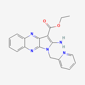 molecular formula C19H17N5O2 B5168796 ethyl 2-amino-1-(2-pyridinylmethyl)-1H-pyrrolo[2,3-b]quinoxaline-3-carboxylate 
