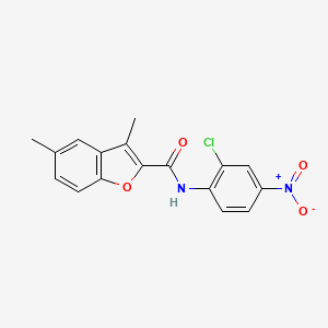 molecular formula C17H13ClN2O4 B5168802 N-(2-chloro-4-nitrophenyl)-3,5-dimethyl-1-benzofuran-2-carboxamide 