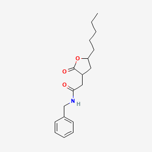 molecular formula C18H25NO3 B5168811 N-benzyl-2-(2-oxo-5-pentyltetrahydro-3-furanyl)acetamide 