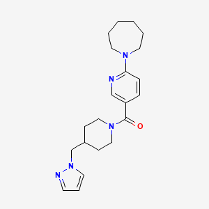 1-(5-{[4-(1H-pyrazol-1-ylmethyl)-1-piperidinyl]carbonyl}-2-pyridinyl)azepane