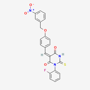 molecular formula C24H16FN3O5S B5168870 1-(2-fluorophenyl)-5-{4-[(3-nitrobenzyl)oxy]benzylidene}-2-thioxodihydro-4,6(1H,5H)-pyrimidinedione 