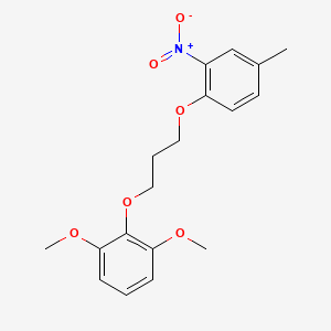 molecular formula C18H21NO6 B5168886 1,3-dimethoxy-2-[3-(4-methyl-2-nitrophenoxy)propoxy]benzene 