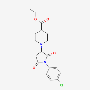 ethyl 1-[1-(4-chlorophenyl)-2,5-dioxo-3-pyrrolidinyl]-4-piperidinecarboxylate