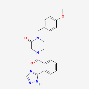 1-(4-methoxybenzyl)-4-[2-(1H-1,2,4-triazol-5-yl)benzoyl]-2-piperazinone