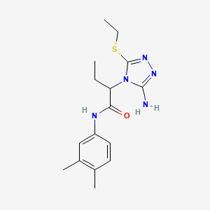 molecular formula C16H23N5OS B5168940 2-[3-amino-5-(ethylthio)-4H-1,2,4-triazol-4-yl]-N-(3,4-dimethylphenyl)butanamide 