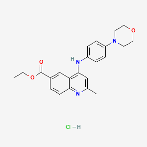 molecular formula C23H26ClN3O3 B5168946 ethyl 2-methyl-4-{[4-(4-morpholinyl)phenyl]amino}-6-quinolinecarboxylate hydrochloride 