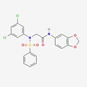 molecular formula C21H16Cl2N2O5S B5168972 2-[N-(benzenesulfonyl)-3,5-dichloroanilino]-N-(1,3-benzodioxol-5-yl)acetamide 