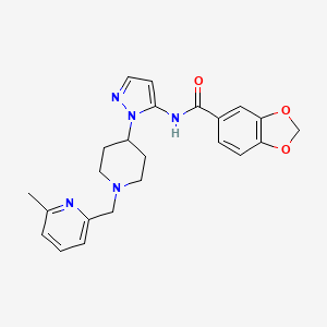 molecular formula C23H25N5O3 B5168993 N-(1-{1-[(6-methyl-2-pyridinyl)methyl]-4-piperidinyl}-1H-pyrazol-5-yl)-1,3-benzodioxole-5-carboxamide 