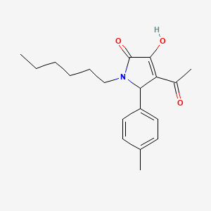 molecular formula C19H25NO3 B5168997 4-acetyl-1-hexyl-3-hydroxy-5-(4-methylphenyl)-1,5-dihydro-2H-pyrrol-2-one 