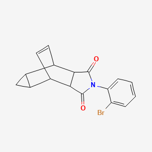 molecular formula C17H14BrNO2 B5169012 4-(2-bromophenyl)-4-azatetracyclo[5.3.2.0~2,6~.0~8,10~]dodec-11-ene-3,5-dione 