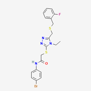 N-(4-bromophenyl)-2-[(4-ethyl-5-{[(2-fluorobenzyl)thio]methyl}-4H-1,2,4-triazol-3-yl)thio]acetamide