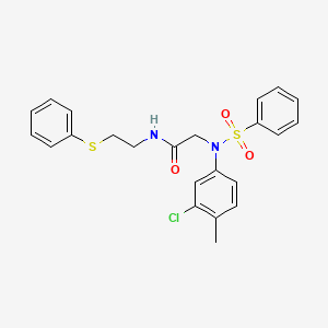 molecular formula C23H23ClN2O3S2 B5169124 N~2~-(3-chloro-4-methylphenyl)-N~2~-(phenylsulfonyl)-N~1~-[2-(phenylthio)ethyl]glycinamide 