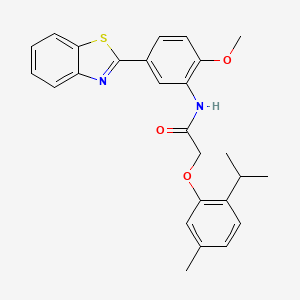 molecular formula C26H26N2O3S B5169132 N-[5-(1,3-benzothiazol-2-yl)-2-methoxyphenyl]-2-[5-methyl-2-(propan-2-yl)phenoxy]acetamide 