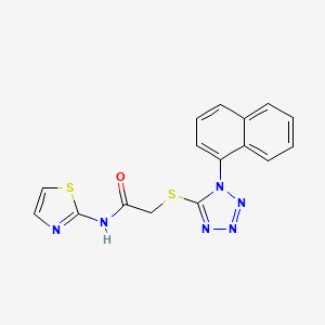 molecular formula C16H12N6OS2 B5169150 2-{[1-(1-naphthyl)-1H-tetrazol-5-yl]thio}-N-1,3-thiazol-2-ylacetamide 