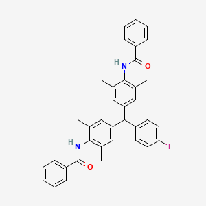 molecular formula C37H33FN2O2 B5169181 N,N'-[[(4-fluorophenyl)methylene]bis(2,6-dimethyl-4,1-phenylene)]dibenzamide 