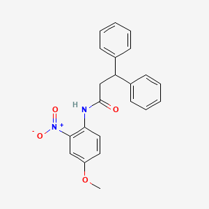 molecular formula C22H20N2O4 B5169201 N-(4-methoxy-2-nitrophenyl)-3,3-diphenylpropanamide 