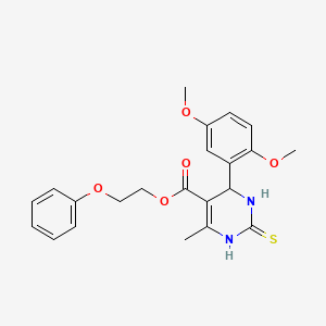 molecular formula C22H24N2O5S B5169211 2-phenoxyethyl 4-(2,5-dimethoxyphenyl)-6-methyl-2-thioxo-1,2,3,4-tetrahydro-5-pyrimidinecarboxylate 