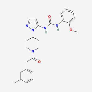 molecular formula C25H29N5O3 B5169216 N-(2-methoxyphenyl)-N'-(1-{1-[(3-methylphenyl)acetyl]-4-piperidinyl}-1H-pyrazol-5-yl)urea 