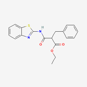 molecular formula C19H18N2O3S B5169218 ethyl 3-(1,3-benzothiazol-2-ylamino)-2-benzyl-3-oxopropanoate 