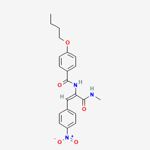 molecular formula C21H23N3O5 B5169235 4-butoxy-N-[1-[(methylamino)carbonyl]-2-(4-nitrophenyl)vinyl]benzamide 