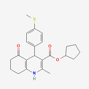 molecular formula C23H27NO3S B5169258 cyclopentyl 2-methyl-4-[4-(methylthio)phenyl]-5-oxo-1,4,5,6,7,8-hexahydro-3-quinolinecarboxylate 