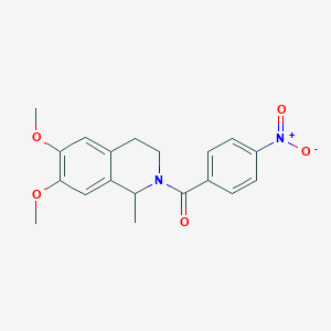 molecular formula C19H20N2O5 B5169275 6,7-dimethoxy-1-methyl-2-(4-nitrobenzoyl)-1,2,3,4-tetrahydroisoquinoline 