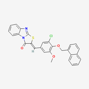 molecular formula C28H19ClN2O3S B5169283 2-[3-chloro-5-methoxy-4-(1-naphthylmethoxy)benzylidene][1,3]thiazolo[3,2-a]benzimidazol-3(2H)-one 