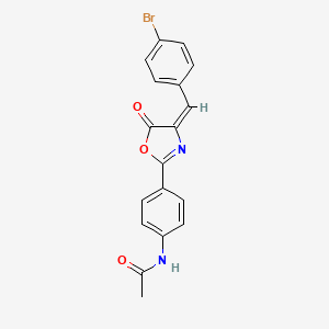 molecular formula C18H13BrN2O3 B5169286 N-{4-[4-(4-bromobenzylidene)-5-oxo-4,5-dihydro-1,3-oxazol-2-yl]phenyl}acetamide 